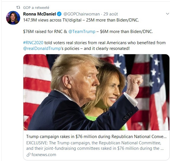 Ronna McDaniel, GOP 2020, Republican National Conservative, Trump, Melania