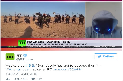 hacker anonymous against isil