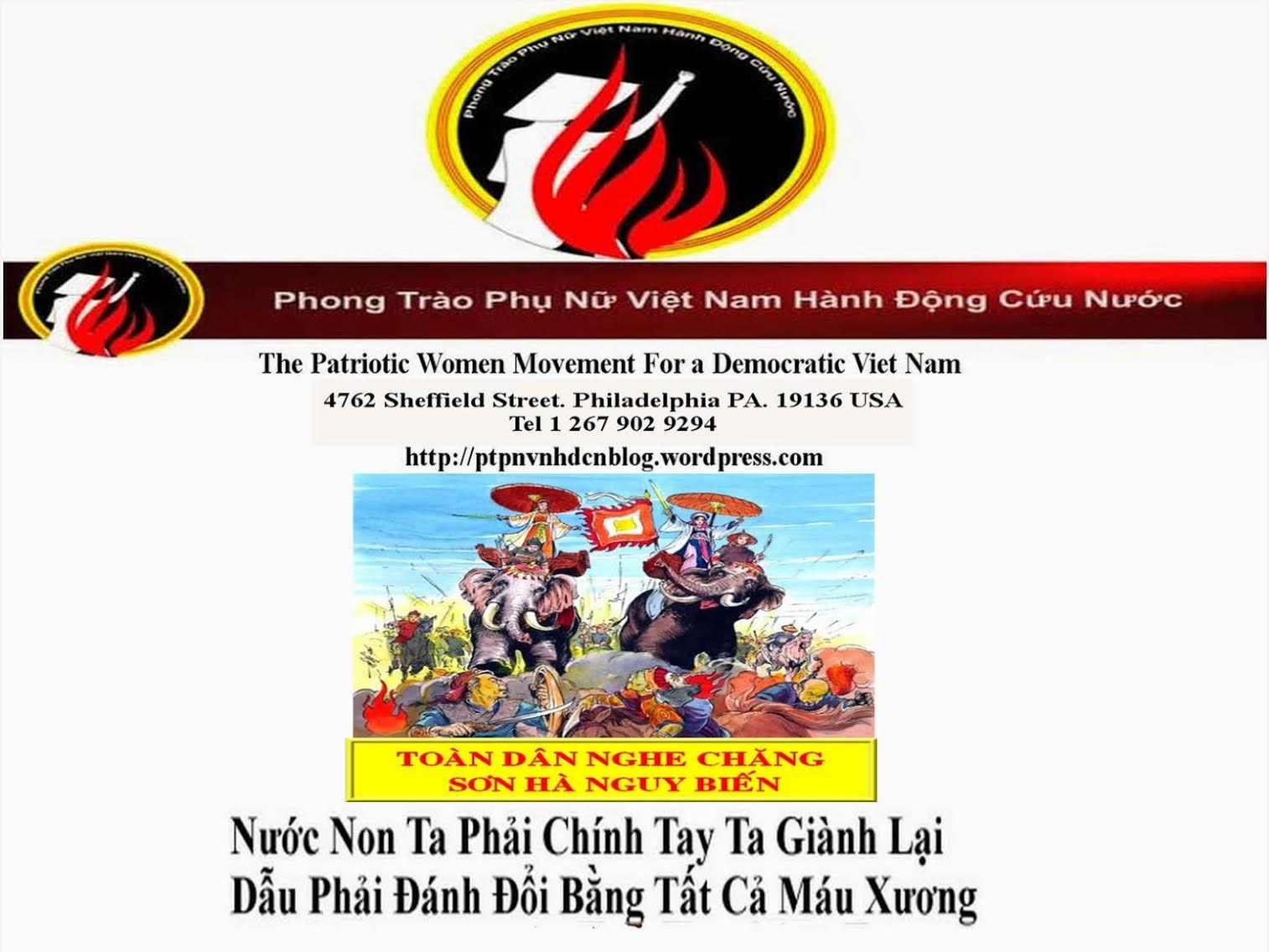 phong trào phụ nữ việt nam hành động cứu nước