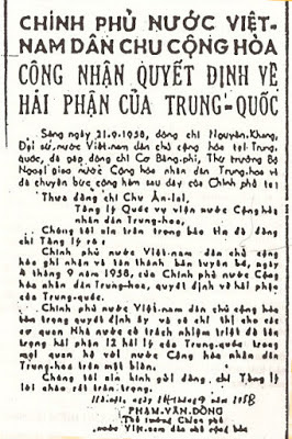 báo nhân dân đăng công hàm phạm văn đồng