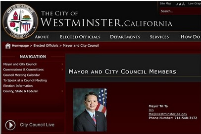 ngo Ky, Ta Duc Tri, The city of westminster, california