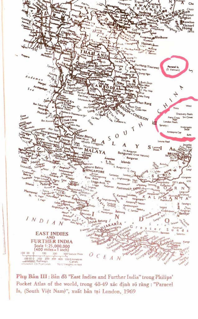 East Indies Paracels & Spratlys belong to South Vietnam 1969