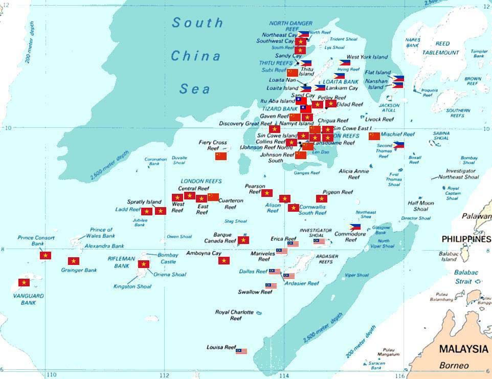 map of islands/islets occpied by countries