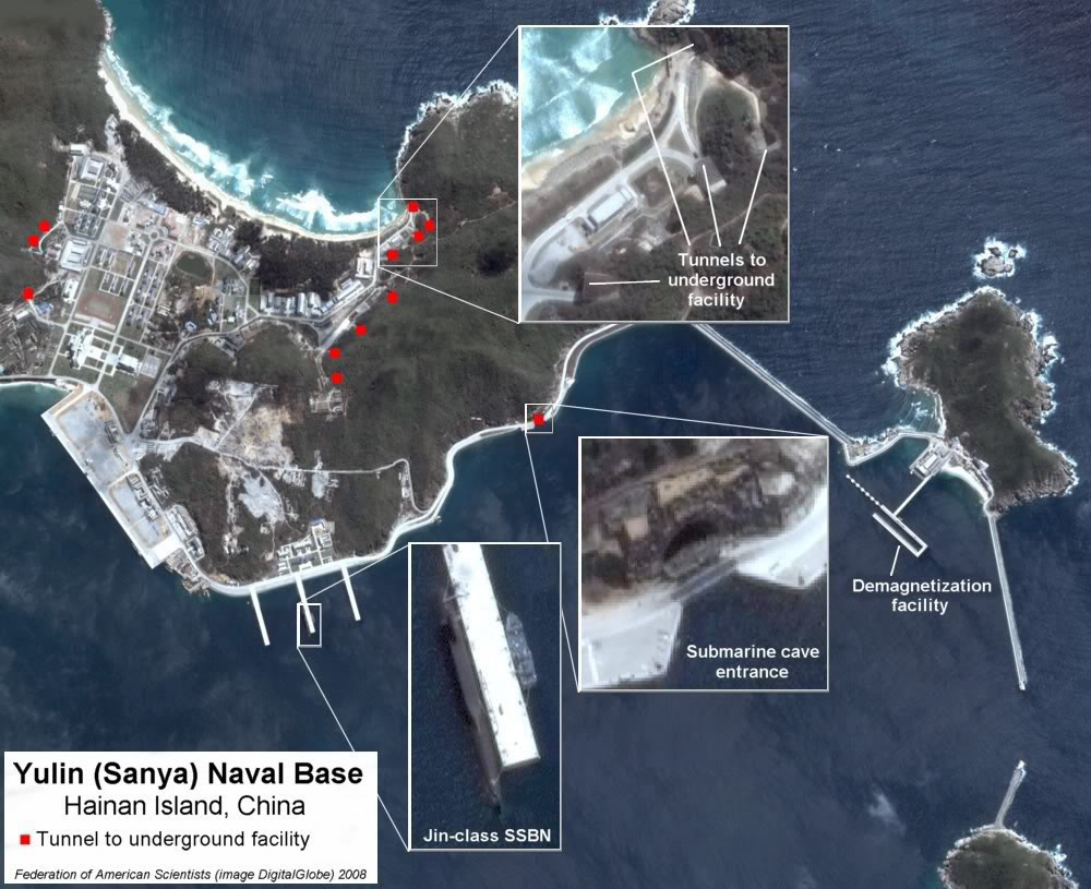 nuclear submarine base, sanya base