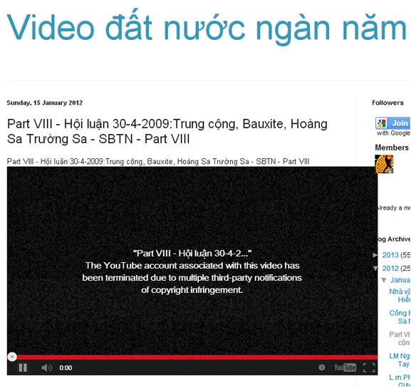 youtube, Part VIII - Hội luận 30-4-2009:Trung cộng, Bauxite, Hoàng 