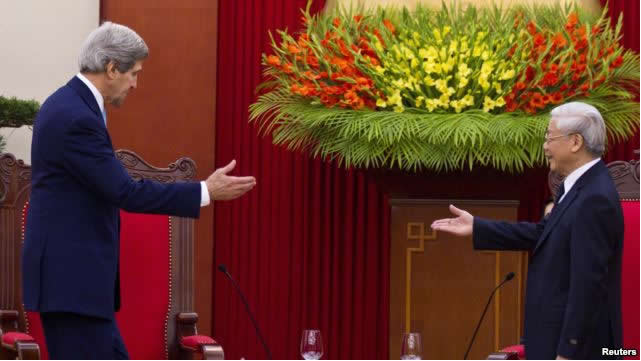 john kerry, nguyễn phú trọng