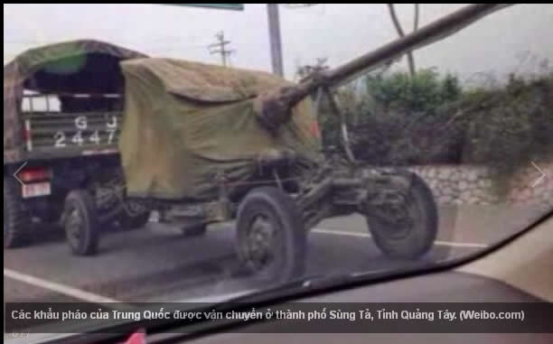 large number of chinese troops seen heading for border china-viet nam