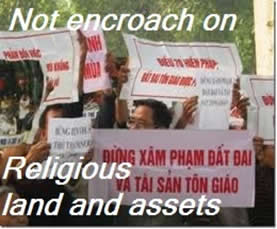 no encroach on religious land and assets
